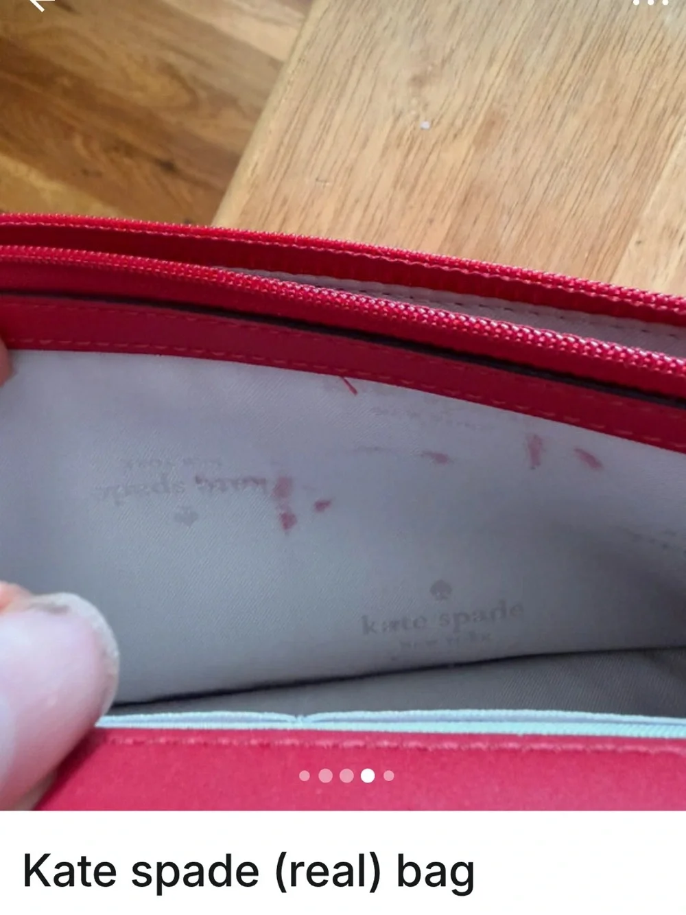 kate spade red leather crossbody with gold hardware
